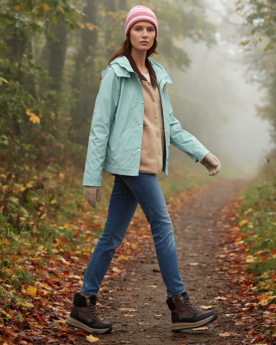 Junge Frau im Look Herbstspaziergang