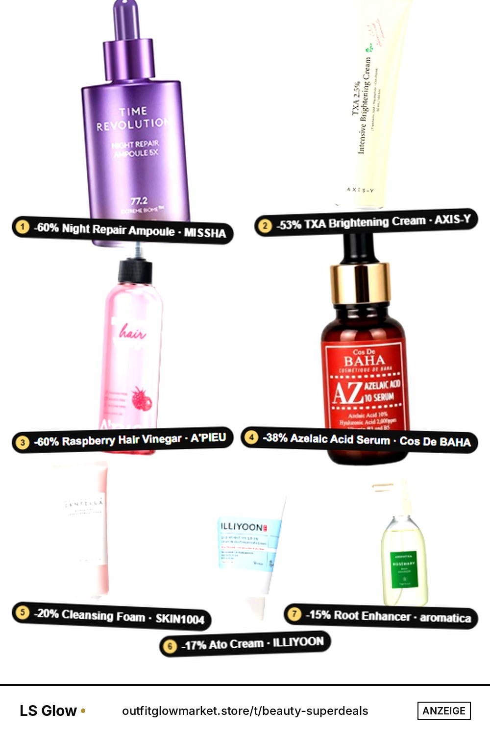 Beauty Superdeals – Kollage mit 7 Beauty-Produkten