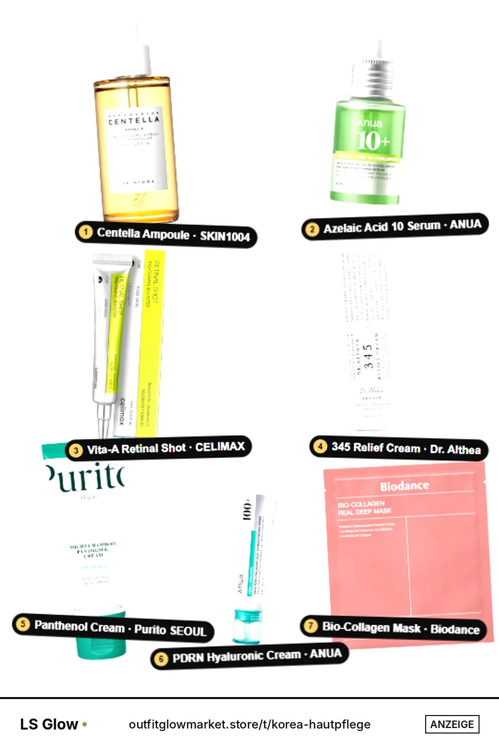 Korea-Hautpflege Bestseller – Kollage mit 7 Beauty-Produkten